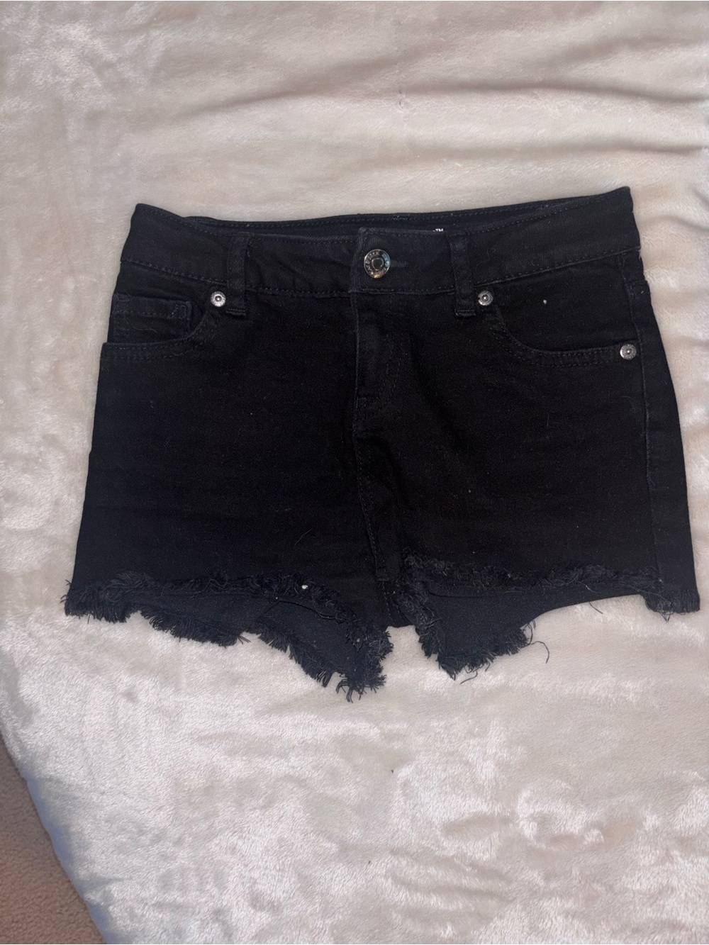 Cat & Jack Black Frayed Hem Denim Shorts